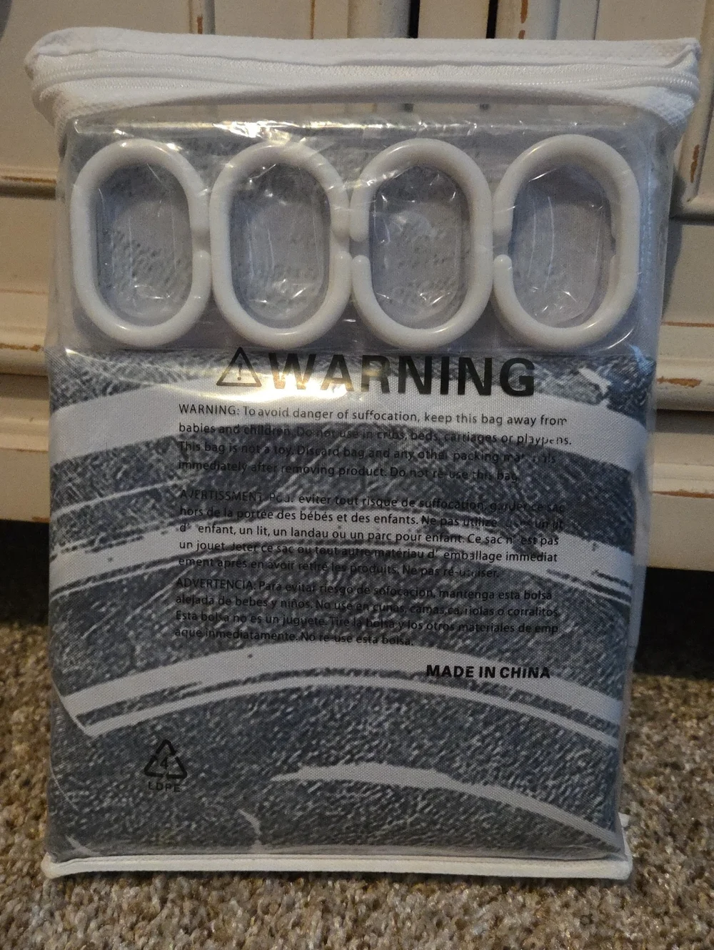 Americanflat Gold and Gray Pinning Shower Curtain